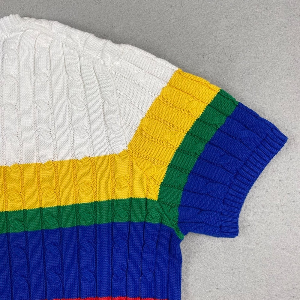 Polo Ralph Lauren Womens Cable Knit pocket Sweater 2XL colorful Preppy pony - Picture 9 of 14
